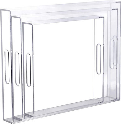 16x12x2inch 5mm PMMA Cast ถาดอะครีลิคใส Plexiglass แบบกำหนดเองพร้อมที่จับ