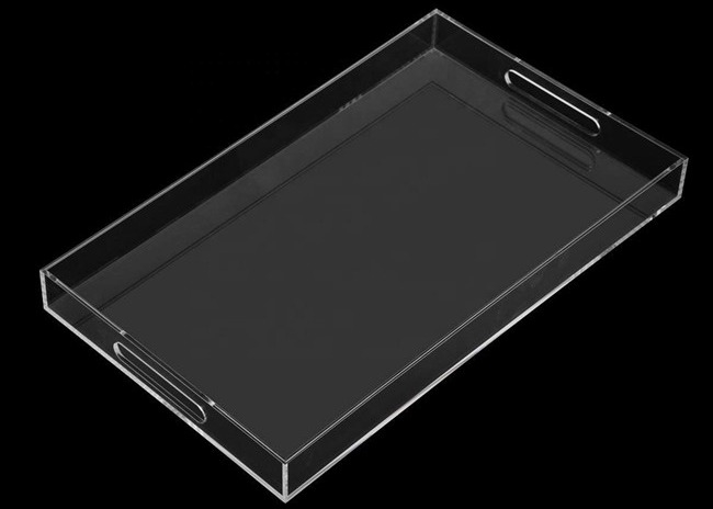 Plexiglass Clear Custom Acrylic Fabrication ถาดอะคริลิค Perspex พร้อมหูหิ้ว